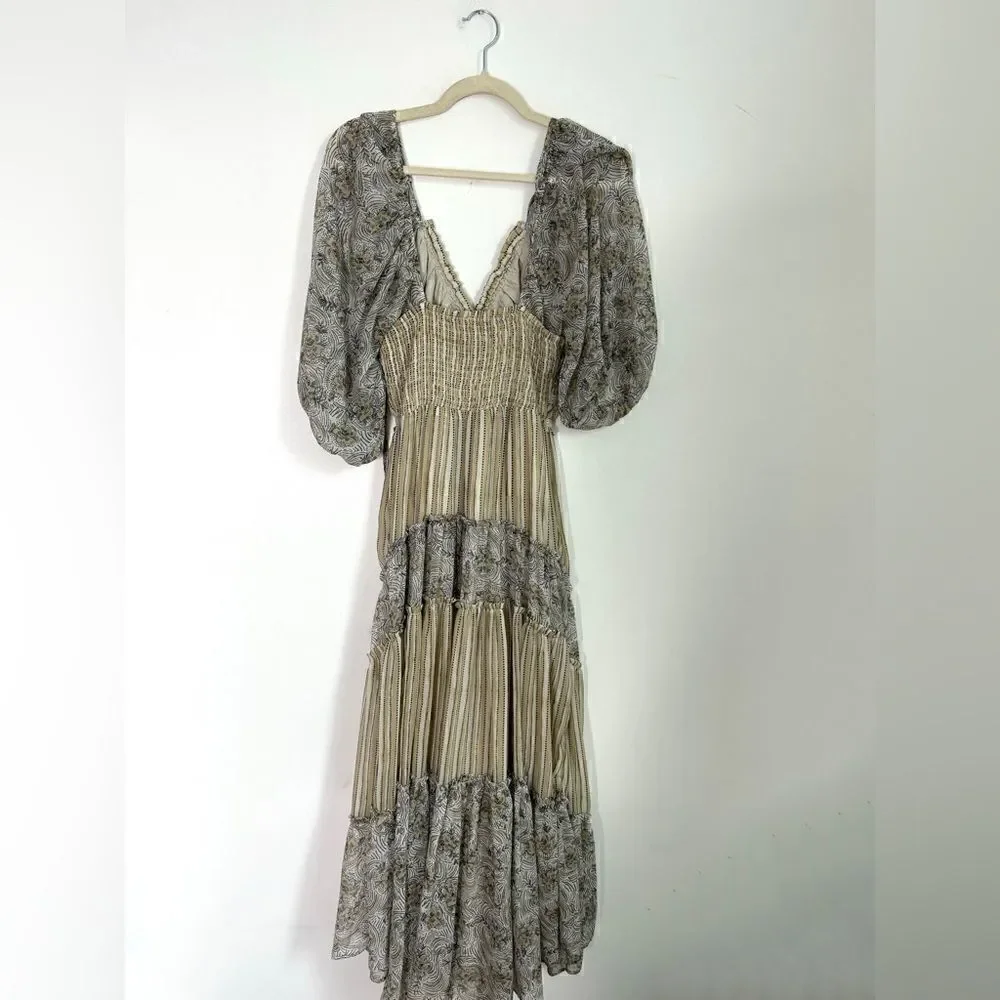 Free People You're A Jewel Printed Maxi dress in Tea Combo